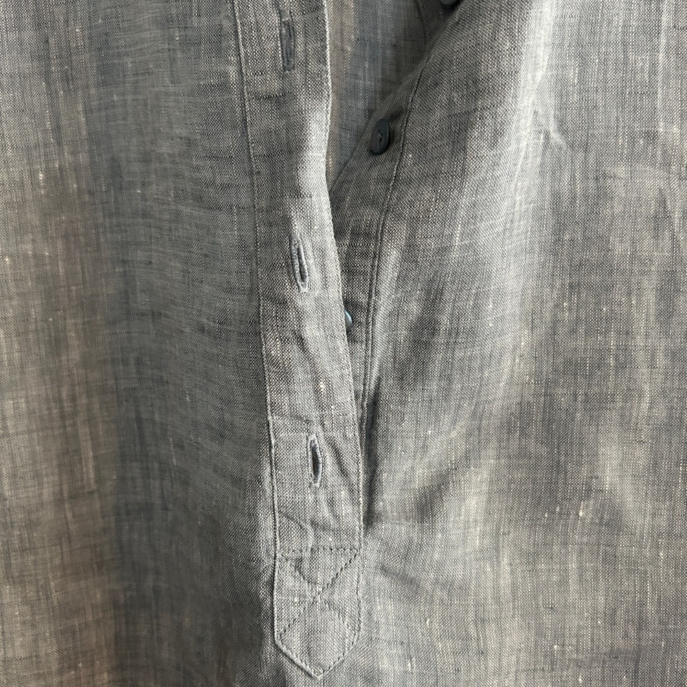 Eileen Fisher Light Gray Button-Up Tunic 100% Organic Linen Women’s Small - Picture 12 of 13